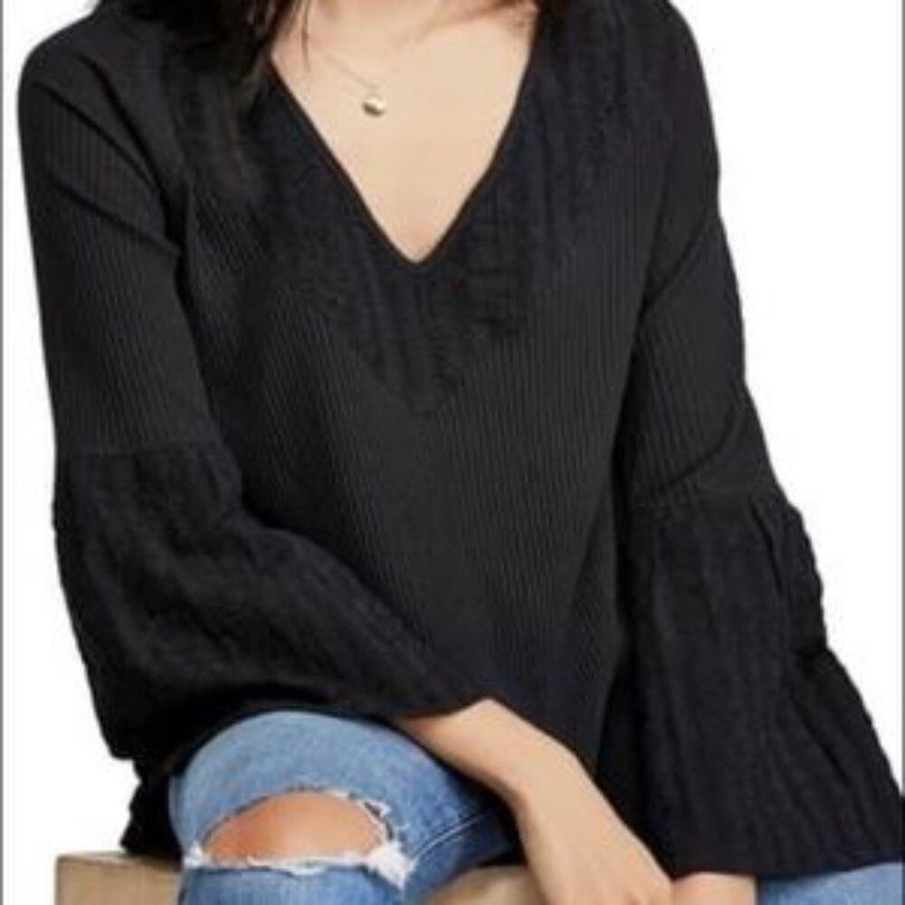 Free People Parisian Nights Top Black Size Small